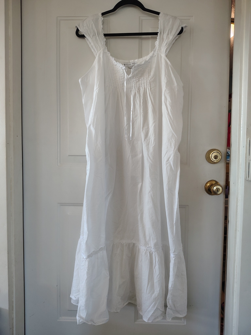 Eileen West White 100% Cotton Lawn Sleeveless Ballet Nightgown | XL